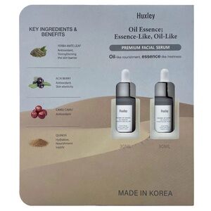 Huxley Oil Essence Premium Facial Serum 30ml 2 Pk NEW Hydrating Glow Anti-Aging